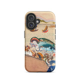 The Whale - Oskar Laske Phone Case, Teal Behemoth Breaching, Crimson Jaws Hinged, Amber-rigged Vessels Careening