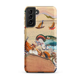 The Whale - Oskar Laske Phone Case, Teal Behemoth Breaching, Crimson Jaws Hinged, Amber-rigged Vessels Careening