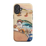 The Whale - Oskar Laske Phone Case, Teal Behemoth Breaching, Crimson Jaws Hinged, Amber-rigged Vessels Careening