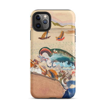 The Whale - Oskar Laske Phone Case, Teal Behemoth Breaching, Crimson Jaws Hinged, Amber-rigged Vessels Careening