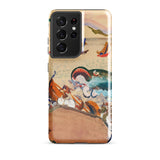 The Whale - Oskar Laske Phone Case, Teal Behemoth Breaching, Crimson Jaws Hinged, Amber-rigged Vessels Careening