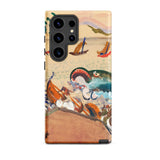 The Whale - Oskar Laske Phone Case, Teal Behemoth Breaching, Crimson Jaws Hinged, Amber-rigged Vessels Careening