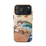 The Whale - Oskar Laske Phone Case, Teal Behemoth Breaching, Crimson Jaws Hinged, Amber-rigged Vessels Careening
