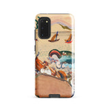 The Whale - Oskar Laske Phone Case, Teal Behemoth Breaching, Crimson Jaws Hinged, Amber-rigged Vessels Careening