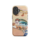 The Whale - Oskar Laske Phone Case, Teal Behemoth Breaching, Crimson Jaws Hinged, Amber-rigged Vessels Careening