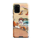 The Whale - Oskar Laske Phone Case, Teal Behemoth Breaching, Crimson Jaws Hinged, Amber-rigged Vessels Careening