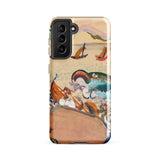 The Whale - Oskar Laske Phone Case, Teal Behemoth Breaching, Crimson Jaws Hinged, Amber-rigged Vessels Careening