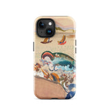 The Whale - Oskar Laske Phone Case, Teal Behemoth Breaching, Crimson Jaws Hinged, Amber-rigged Vessels Careening