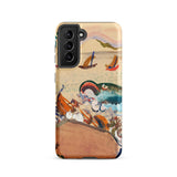The Whale - Oskar Laske Phone Case, Teal Behemoth Breaching, Crimson Jaws Hinged, Amber-rigged Vessels Careening