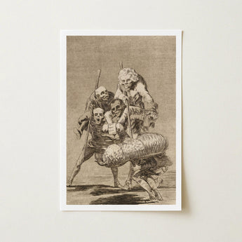 What one does to Another - Francisco De Goya Art Print / Canvas Framed Detailed Sepia-toned Figures Skulls Bones Expressive, Bodies Pile,