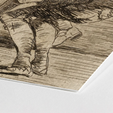 What one does to Another - Francisco De Goya Art Print / Canvas Sepia-toned Detailed Illustration Boots Wings Textured Paper, Bodies Pile,