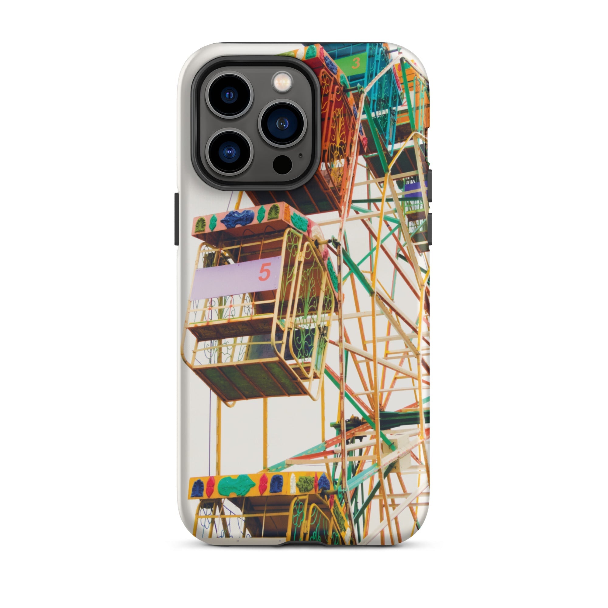 Wheel of Fortune Amusement Park Ferris Iphone Case, 14 Pro Max / Matte, Ferris Wheel Patterned Phone Case