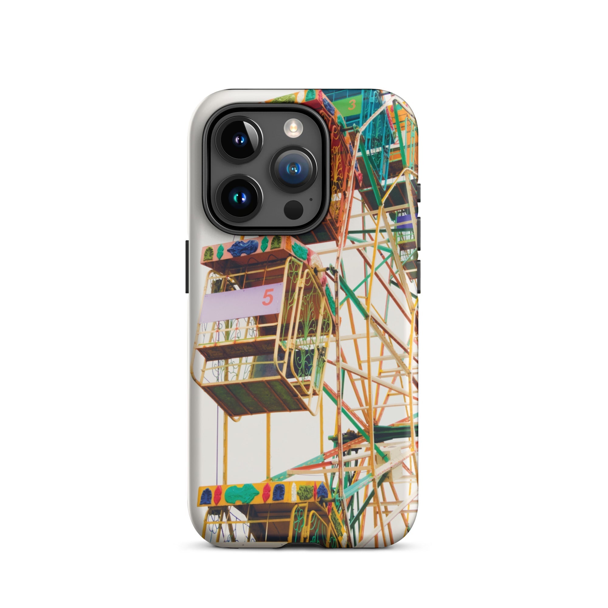 Wheel of Fortune Amusement Park Ferris Iphone Case, 15 Pro / Matte, Ferris Wheel Patterned Phone Case