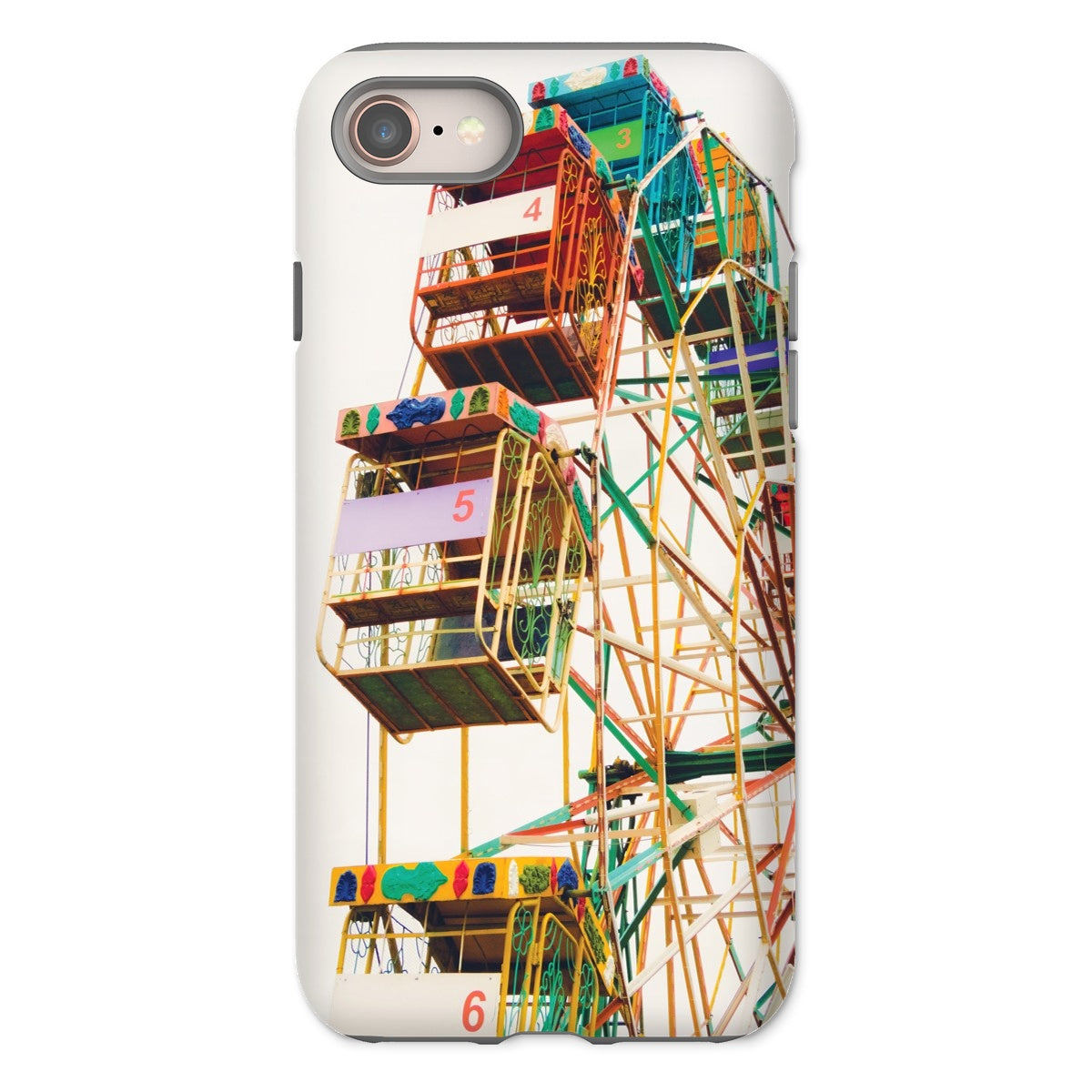 Wheel of Fortune Amusement Park Ferris Iphone Case, 8 / Matte, Colorful Ferris Wheel Printed Phone Case