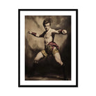 Whipped - Gay Circus Ringmaster Art Print, Vintage Sepia-toned Photograph Shirtless Boxer Stance