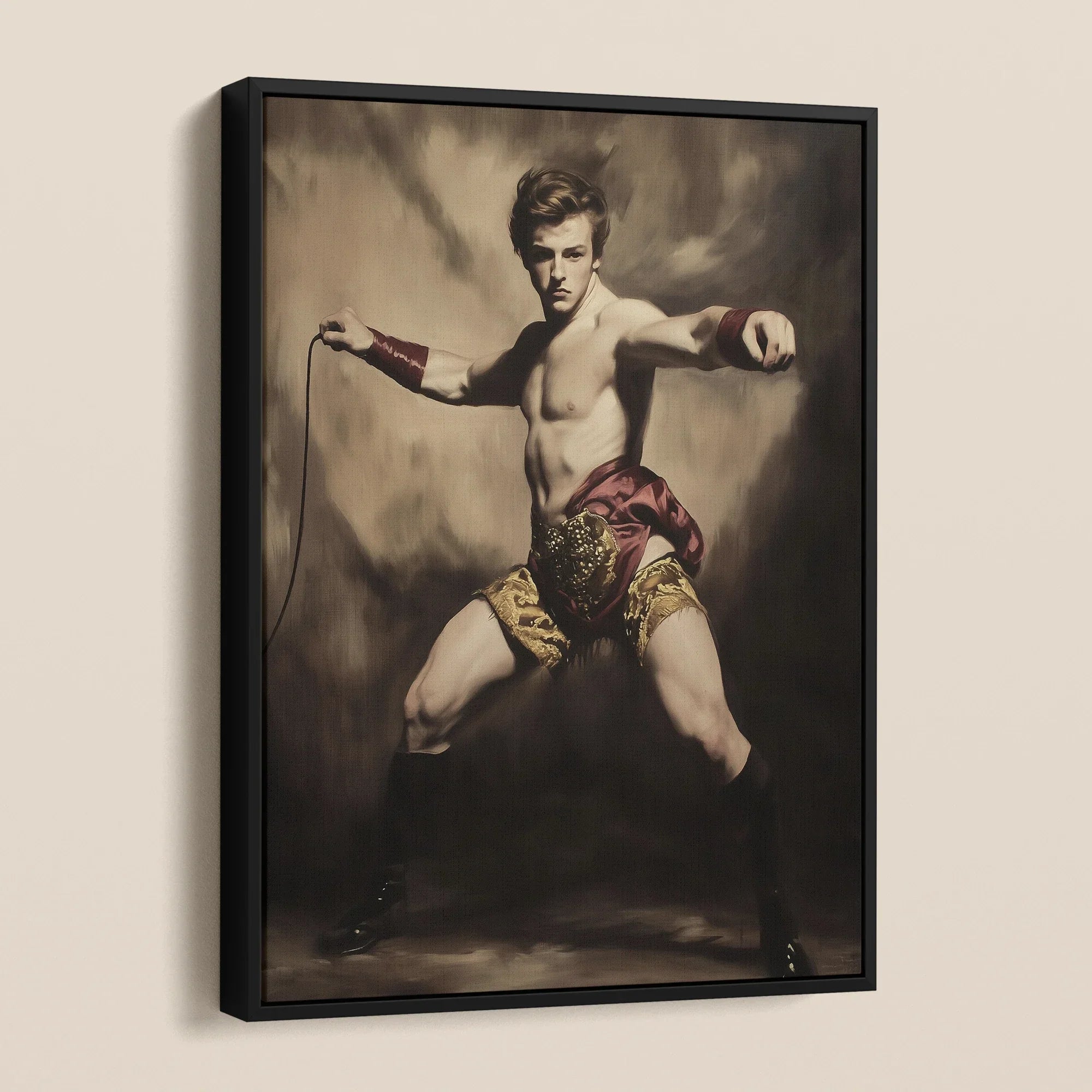 Whipped - Gay Circus Ringmaster Art Framed Canvas