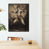 Whipped - Gay Circus Ringmaster Art Framed Canvas, Framed Vintage Gladiator Portrait