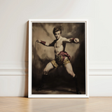 Framed Portrait Young Boxer Vintage-style Trunks Wrist Wraps Gay Circus Ringmaster, Art, Daring Spectacle