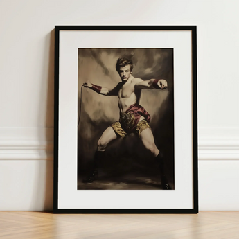 Whipped - Gay Circus Ringmaster Art Print / Canvas Black-framed Art Print Muscular Man Vintage Attire Gold-trimmed Gay Circus Ringmaster,