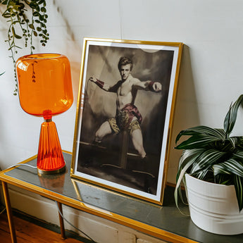 Whipped - Gay Circus Ringmaster Art Print, Vintage Black White Photograph Gold Frame