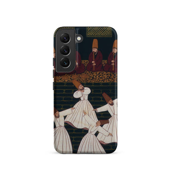 Whirling Dervishes at Konya - Ottoman School Phone Case Samsung Galaxy S22 / Matte Phone Case Detailed Illustration Sufi Dancers White