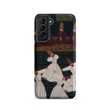 Whirling Dervishes at Konya - Ottoman School Phone Case Samsung Galaxy S21 / Matte Phone Case Intricate Illustration Sufi Dancers White