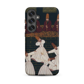 Whirling Dervishes at Konya - Ottoman School Phone Case Samsung Galaxy S25 Plus / Matte Phone Case Intricate Illustration Dervishes White