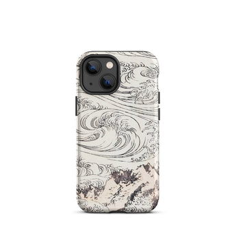 Whirlpool at Awa - Katsushika Hokusai Iphone Case, 13 Mini / Matte, Phone Case Wave Mountain Design