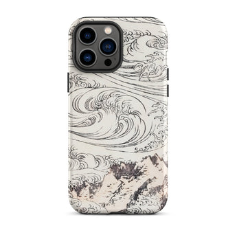 Whirlpool at Awa - Katsushika Hokusai Iphone Case, 13 Pro Max / Matte, Phone Case Wave Mountain Design