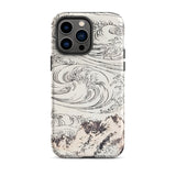 Whirlpool at Awa - Katsushika Hokusai Iphone Case, 14 Pro Max / Matte, Phone Case Wave Mountain Design