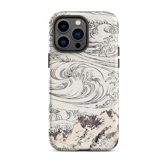 Whirlpool at Awa - Katsushika Hokusai Iphone Case, 14 Pro Max / Matte, Phone Case Wave Mountain Design