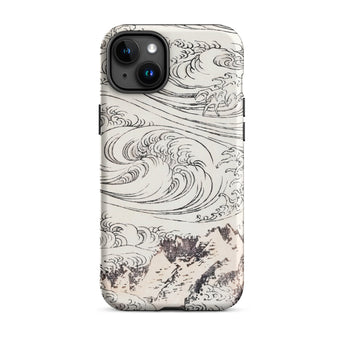 Whirlpool at Awa - Katsushika Hokusai Iphone Case, 15 Plus / Matte, Phone Case Wave Mountain Design