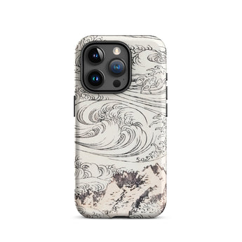 Whirlpool at Awa - Katsushika Hokusai Iphone Case, 15 Pro / Matte, Phone Case Wave Mountain Design