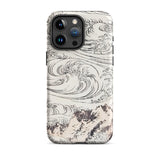 Whirlpool at Awa - Katsushika Hokusai Iphone Case, 15 Pro Max / Matte, Phone Case Wave Mountain Design