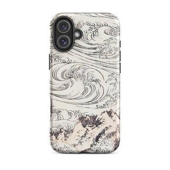 Whirlpool at Awa - Katsushika Hokusai Iphone Case, 16 Plus / Matte, Phone Case Wave Mountain Design