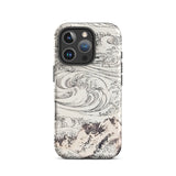 Whirlpool at Awa - Katsushika Hokusai Iphone Case, 16 Pro / Matte, Phone Case Wave Mountain Design