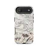 Whirlpool at Awa - Katsushika Hokusai Iphone Case, 17 Air / Matte, Iphone 12 Case Wave Design Black White