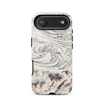 Whirlpool at Awa - Katsushika Hokusai Iphone Case, 17 Air / Matte, Iphone 12 Case Wave Design Black White