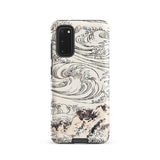 Whirlpool at Awa - Katsushika Hokusai Phone Case Samsung Galaxy S20 / Matte Sleek Black Cream-colored Phone Case Intricate Monochromatic
