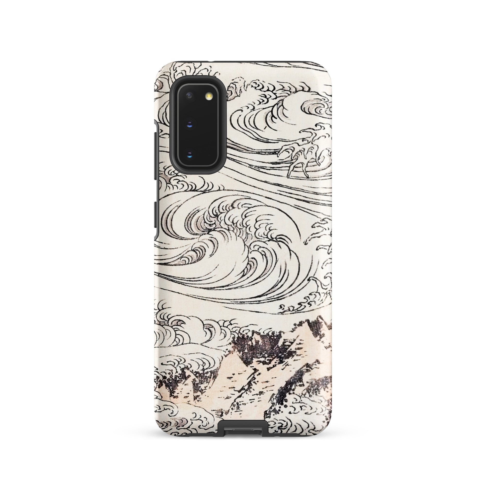 Whirlpool at Awa Katsushika Hokusai Samsung Case, Galaxy S20 / Matte, Smartphone Case Black White Wave Mountain Design
