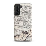 Whirlpool at Awa - Katsushika Hokusai Samsung Case, Galaxy S21 Plus / Matte, White Smartphone Case Black Wave Mountain Design