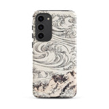 Whirlpool at Awa - Katsushika Hokusai Samsung Case, Galaxy S23 Plus / Matte, White Phone Case Black Line Art Design Ocean