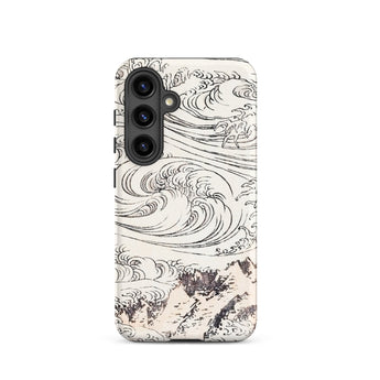 Whirlpool at Awa - Katsushika Hokusai Samsung Case, Galaxy S24 / Matte, Smartphone Case Black-and-white Print Ocean Waves Mountains
