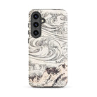 Whirlpool at Awa Katsushika Hokusai Samsung Case, Galaxy S24 Plus / Matte, Smartphone Case Black White Great Wave Pattern