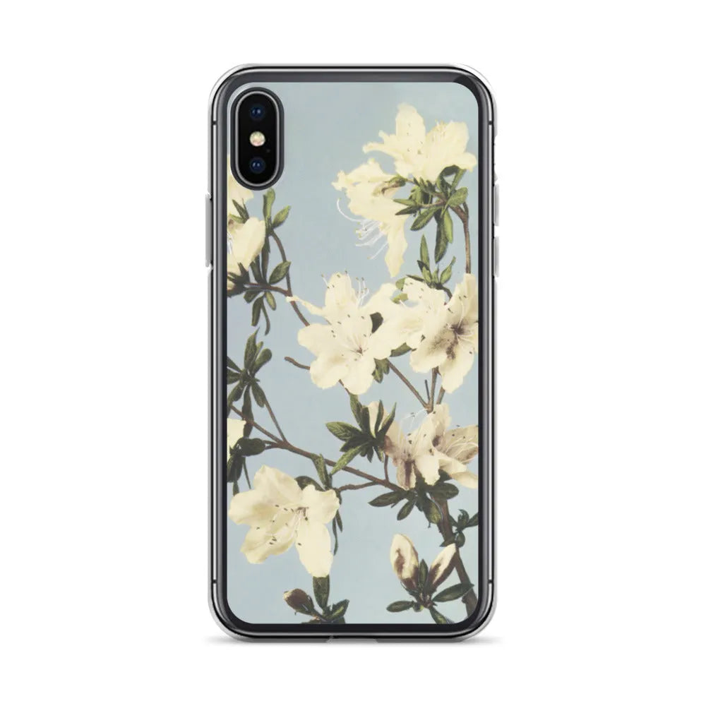 White Flowers - Kazumasa Ogawa Japanese Art Iphone Case - Iphone X/xs - Mobile Phone Cases - Aesthetic Art