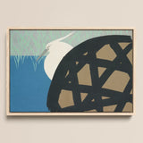 White Heron - Kamisaka Sekka Art Print / Canvas, 18x12’’ / 46x31cm / Natural Frame, Posters Prints & Visual Artwork, Toby Leon