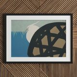 White Heron - Kamisaka Sekka Art Print / Canvas Black White Framed Bird Art Print Abstract Geometric Kamisaka Sekka Art, Warrior’s Basket