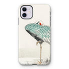 White-naped Crane - Numata Kashu Iphone Case, 11 / Matte, Iphone Case Artistic Illustration Crane Bird Teal-colored Plumage