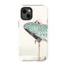 White-naped Crane - Numata Kashu Iphone Case, 13 Mini / Matte, Phone Case Artistic Illustration Crane Heron Teal-colored Plumage