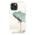 White-naped Crane - Numata Kashu Iphone Case, 13 Pro / Matte, Phone Case Artistic Illustration Crane Heron Teal-colored Plumage